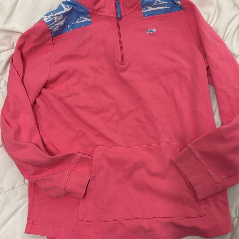 Girls Vineyard Vines Shep Shirt L 14 Pink Sailboat